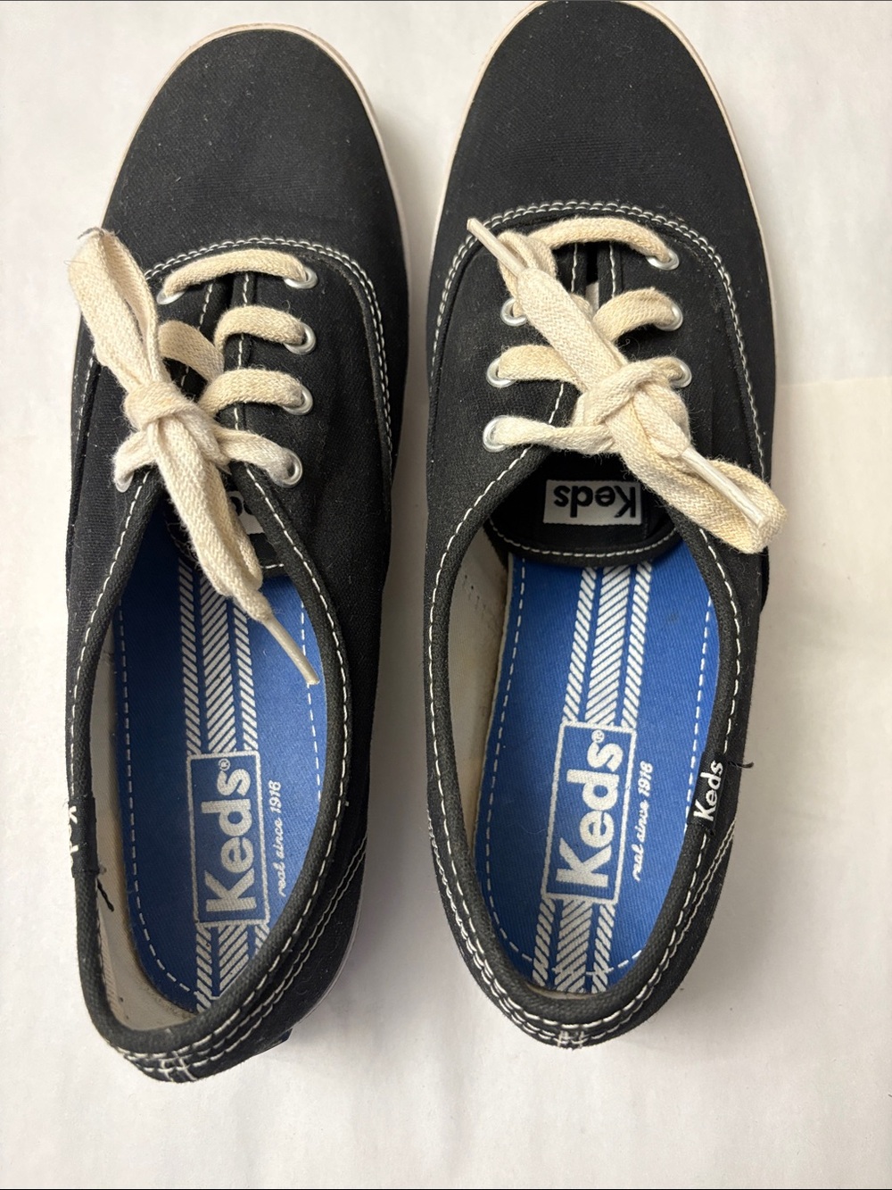 Keds Black Canvas Sneakers with Cream Laces